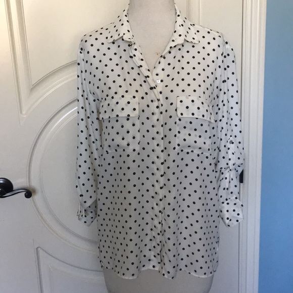 Zara polka dot button down - Picture 2 of 7